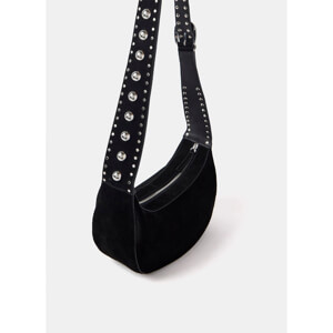 Mint Velvet Black Suede Studded Sling Bag